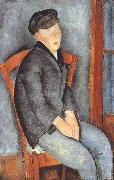 Amedeo Modigliani Young Seated Boy with Cap (mk39) France oil painting reproduction